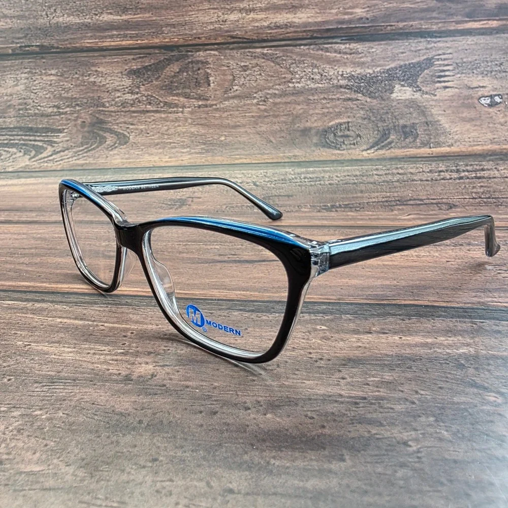 Modern Optical Between Eyeglasses Black Blue Cat Eye Frames 53-17-140